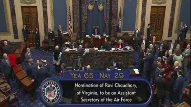 World News | US Senate Confirms Indian-origin Ravi Chaudhary as Assistant Secretary of Air Force