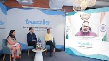 Business News | MoS Rajeev Chandrasekhar Inaugurates Truecaller's Largest Office in India