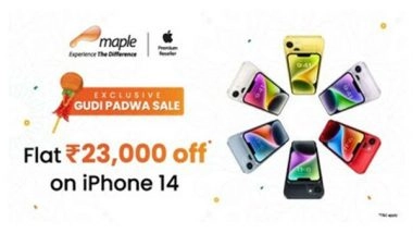Business News | Maple Announces 21 Per Cent Discount on IPhone 14 as Their Gudi Padwa Offer