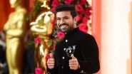 Entertainment News | Oscars 2023: Ram Charan Showered with Flower Petals on His Arrival in Hyderabad