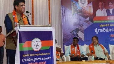 Business News | Piyush Goyal Meets MSMEs in Karnataka's Hubballi, Seeks Suggestions for Election Manifesto