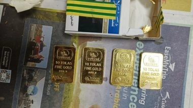 India News | Four Arrested, Four 100-gm Gold Bars Seized at Delhi Airport