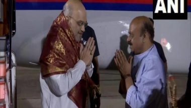 India News | Amit Shah Arrives in Bengaluru to Attend Regional Conference on 'Drug Trafficking, National Security'