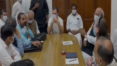 India News | Budget Session: Rahul Gandhi Attends Meeting of Congress MPs