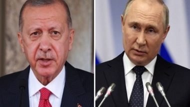 World News | Turkish President Erdogan Holds Talks with Russian Counterpart Putin, Discusses Grain Deal, Ukraine Conflict