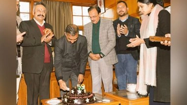 India News | Himachal: Sukhwinder Sukhu Celebrates His First Birthday as CM, Cuts 59 Kg Cake