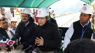 India News | J-K: Railway Minister Ashwini Vaishnaw Visits Chenab Bridge in Kashmir Valley, Inspects Progress on USBRL Project
