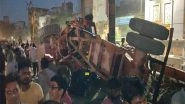 India News | Crane Overturns on Vehicles at Construction Site in North East Delhi, Few Injured
