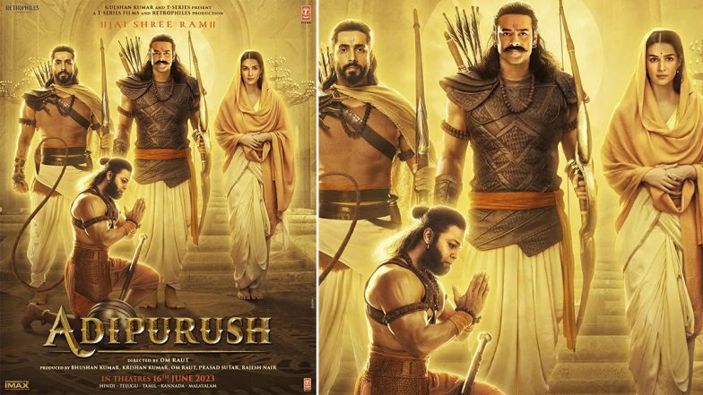 Adipurush: Makers Drop New Poster Featuring Prabhas, Kriti Sanon and Sunny Singh on Occasion of Ram Navami (View Pic)