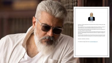 Ajith Kumar’s Father PS Mani Dies at 85; Last Rites To Be a Family Affair – Read Statement