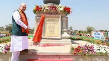 Karnataka: Union Home Minister Amit Shah Hoists 103-Feet-High Tricolour, Inaugurates Gorata Shaheed Smarak in Bidar