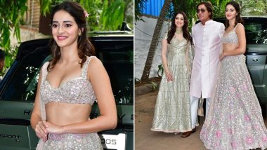 Ananya Panday Arrives in Floral Lehenga-Choli With Fam at Cousin Alanna Panday's Sangeet Ceremony (View Pics)