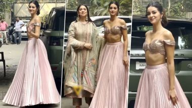 Ananya Panday Looks Straight Out of a Fairytale in Skimpy Choli and Skirt at Cousin Alanna Panday's Pre-Wedding Function (Watch Video)