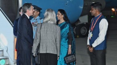 US Secretary of State Antony Blinken Arrives in Delhi to Attend G20 Foreign Ministers' Meeting