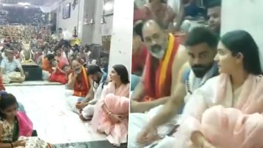 Anushka Sharma and Virat Kohli Offer Prayers at Mahakaleshwar Temple in Ujjain (Watch Video)