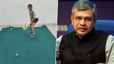 Young Girl's Video of Playing Cricket Fascinates Ashwini Vaishnaw, Indian Railway Minister's Favourite Is Her 'Helicopter Shot'