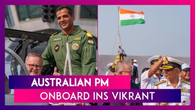 Australian PM Anthony Albanese Receives Guard Of Honour Onboard INS Vikrant In Mumbai