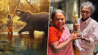 The Elephant Whisperers: Oscar-Winning Documentary's Leads Bomman and Bellie Pose With Oscar Trophy (View Pic)
