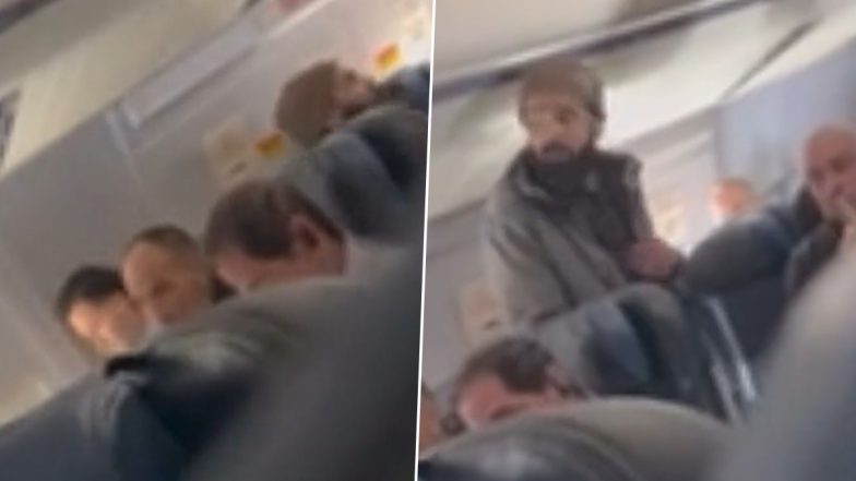 'I’m Taking Over This Plane': Man Attacks Flight Attendant With Broken Spoon, Tries To Open Door of Boston-Bound Flight (Watch Video)