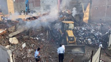 Badarpur Building Collapse: Two-Storey Building in Delhi Collapses After Fire Breaks Out (See Pics)