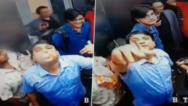 Video: Group of Youngsters Carry Alcohol, Smoke Cigarettes in Lift of Ace City in Greater Noida, Act Caught on CCTV Camera