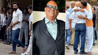 Satish Kaushik Funeral: Ranbir Kapoor, Abhishek Bachchan, Arjun Kapoor and Other Celebs Arrive for the Late Actor's Last Rites (Watch Videos)