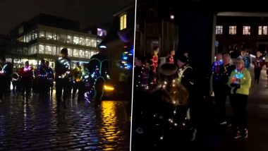 Copenhagen Light Festival 2023: 2,000 People Take Part in Special Night-Time Run Wearing Battery-Powered LED Lights in Denmark (Watch Video)