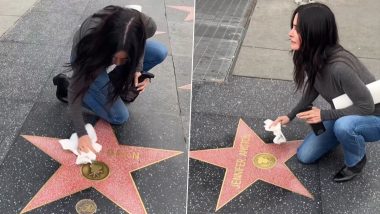 Courteney Cox Channels Her Inner ‘Monica Geller’ As FRIENDS Actor Cleans Her Hollywood ‘Walk of Fame’ Star (Watch Video)