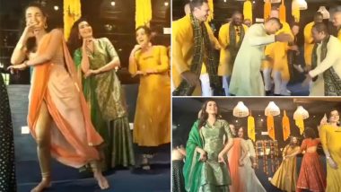 Dalljiet Kaur Wedding: Bride-to-Be Grooves to Bollywood Tunes With Her Girl Gang at Her Sangeet Ceremony (Watch Video)