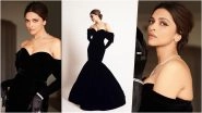 Deepika Padukone Raises Glam Quotient in Black Off-Shoulder Gown With Plunging Neckline at Oscars 2023 Red Carpet (View Pics)