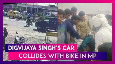 Madhya Pradesh: Congress Leader Digvijaya Singh’s Car Collides With Two-Wheeler In Rajgarh; Biker Injured