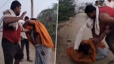 Uttar Pradesh: Man Thrashes Woman Over Trivial Dispute in Kanpur, Complaint Registered After Video Goes Viral