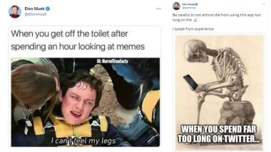 Elon Musk Tweets Memes Depicting 'Effects of Using Phone in Washroom' for Too Long, and They're Relatable AF!
