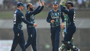 BAN vs ENG 1st ODI 2023 Innings Update: Moeen Ali, Mark Wood and Other Bowlers Shine As Hosts Bowled Out for 209 in 47.2 Overs