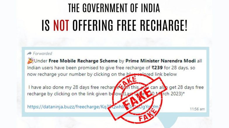 Government of India Offering Free Mobile Recharge of Rs 239? PIB Fact Checks Viral WhatsApp Message