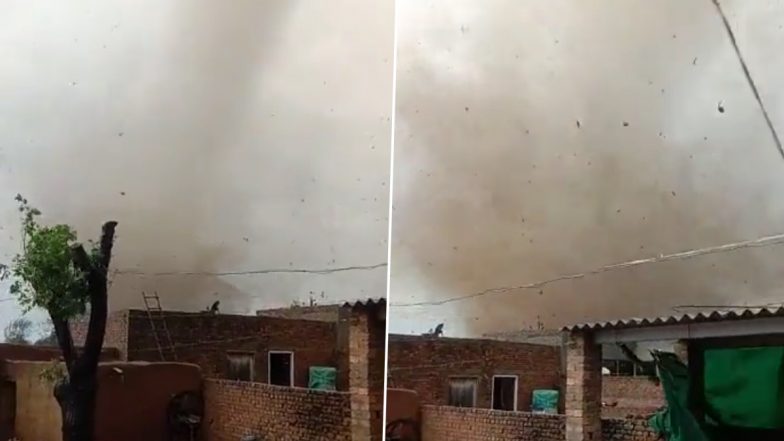 Tornado Hits Village in Punjab’s Fazilka, Damages Buildings and Crops (Watch Video)