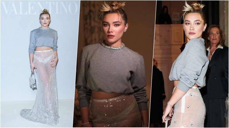 Florence Pugh Goes Bootylicious in Thong and See-Through Skirt for Valentino Show at Paris Fashion Week (View Photos and Videos)