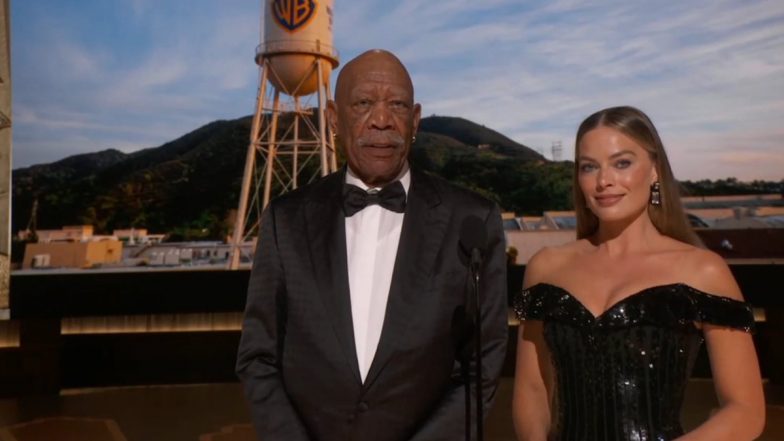 Oscars 2023: Morgan Freeman and Margot Robbie Twin in Black as They Present at 95th Academy Awards (View Pics)