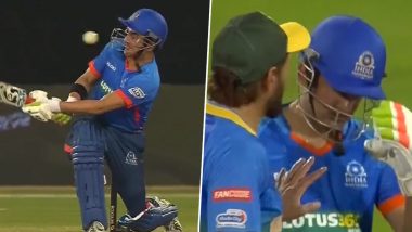 Shahid Afridi Shows Lovely Gesture As He Enquires About Gautam Gambhir's Condition After the Former Indian Cricketer Gets Hit On Helmet During LLC 2023 Opener Between India Maharajas and Asia Lions (Watch Video)
