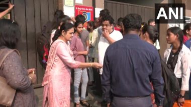 Gujarat Board Exams 2023: Students Arrive at an Examination Centre in Surat As Cass 10 and Class 12 Examinations Begin (See Pics)