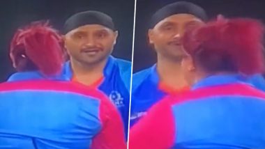 Harbhajan Singh Caught Using Saliva on Ball, Receives Warning From Umpire During LLC 2023 Opener Between India Maharajas and Asia Lions (See Pic and Video)