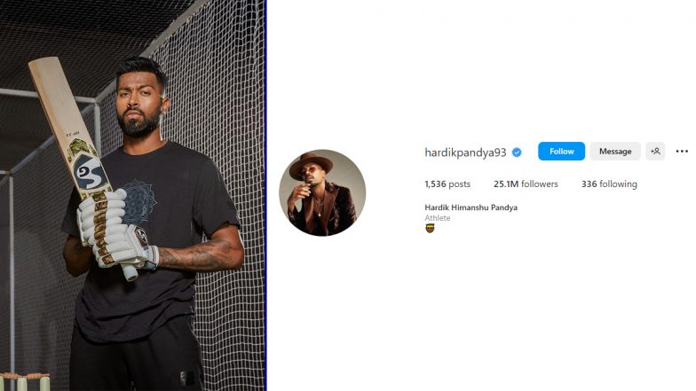 Hardik Pandya Becomes Youngest Cricketer to Reach 25 Million Instagram Followers