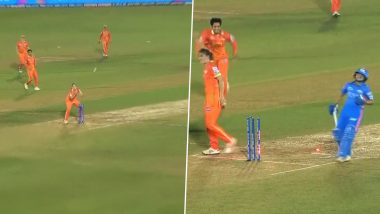 Bulls-Eye! Watch Harleen Deol's Direct Hit From the Deep That Ran Out Humaira Kazi During MI-W vs GG-W WPL 2023 Match (See Video)