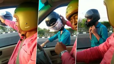 'Helmet Man of India' Hands Over Helmet to Another Rider on Agra-Lucknow Expressway, Wins Heart