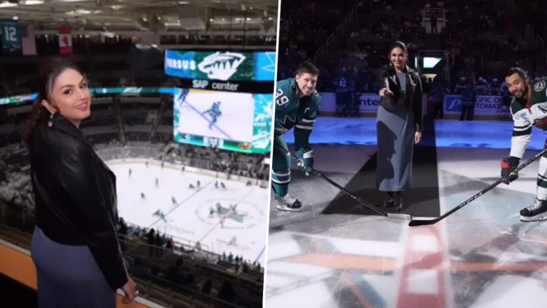 Huma Qureshi Feels Honoured As She Becomes the First Indian Woman To Drop the Ceremonial Puck Before an Ice Hockey Game (View Pics & Video)