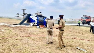 Kerala Helicopter Crash: Indian Coast Guard Chopper Crashes Near Cochin Airport Soon After Takeoff, One Injured (Watch Video)