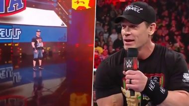 John Cena Returns! Former Champion Makes Comeback to WWE Raw, Accepts Austin Theory's Challenge for US Title Match at Wrestlemania 39 (Watch Videos)