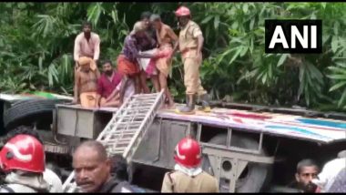 Kerala Accident: Bus Carrying 60 Sabarimala Pilgrims Falls Into Pit in Pathanamthitta, Several Injured (See Pics)