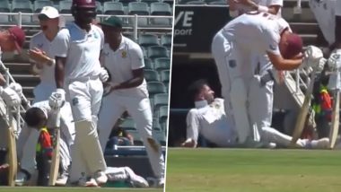 Keshav Maharaj Suffers Injury While Celebrating Wicket, Ruptured Achilles Tendon Suspected; South Africa Bowler Likely to Miss ICC Cricket World Cup 2023 (Watch Video)