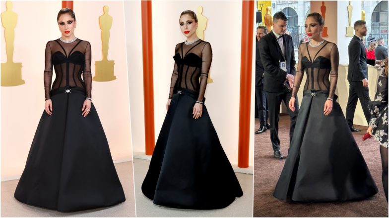 lady gaga oscars 2023 back of dress the details in the back of Lady Gaga's dress #Oscars